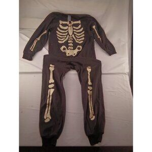 Kid's One Piece Skeleton Black Pajamas Size 7/8 (m)